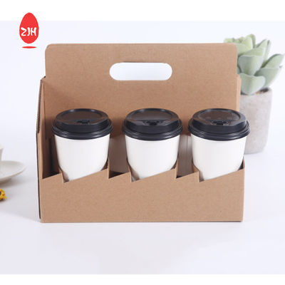 Caja de embalaje reutilizable de cartón desechable FSC Bebida Café Bandeja portavasos de papel