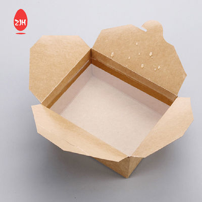 SGS Disposable Food Packaging Containers  One Time Kraft Paper 370g Double Wall
