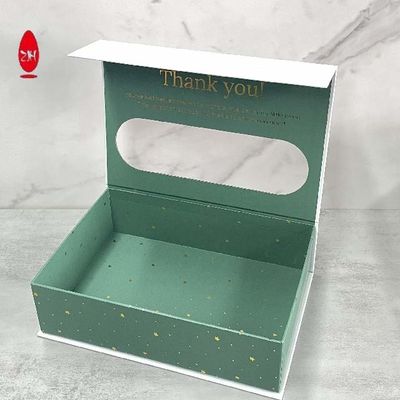 White Magnetic Cosmetic Paper Gift Packaging Box With Window