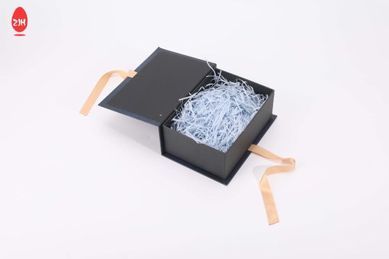 Ribbon Handle Luxury Magnetic Gift Box Folding Custom Logo Hard Rigid