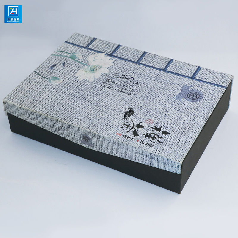 Customized advanced cosmetic packaging box with wood grain printing gift box
