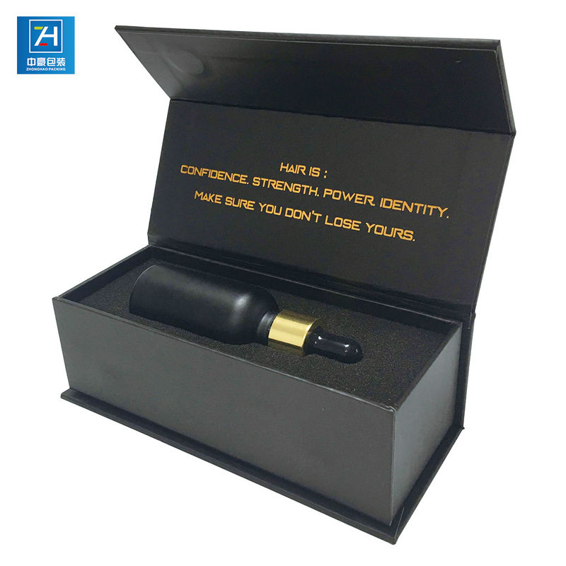 SGS ISO Black 250gsm Flip Top Essence Liquid Packaging Box