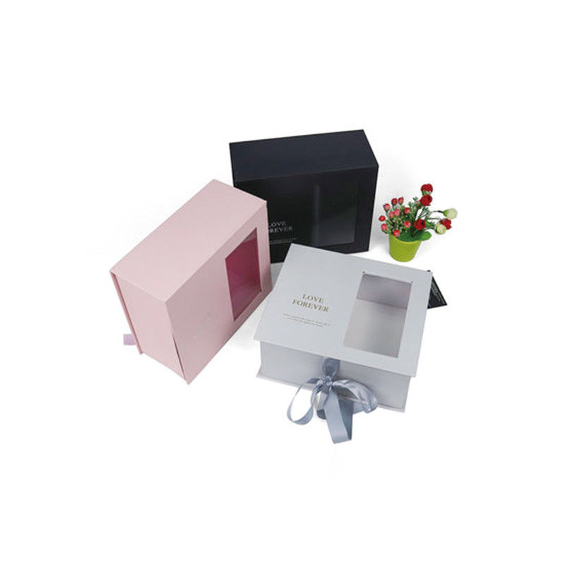 Flip Window UV Coating 1300gsm Paper Flower Gift Packaging Box