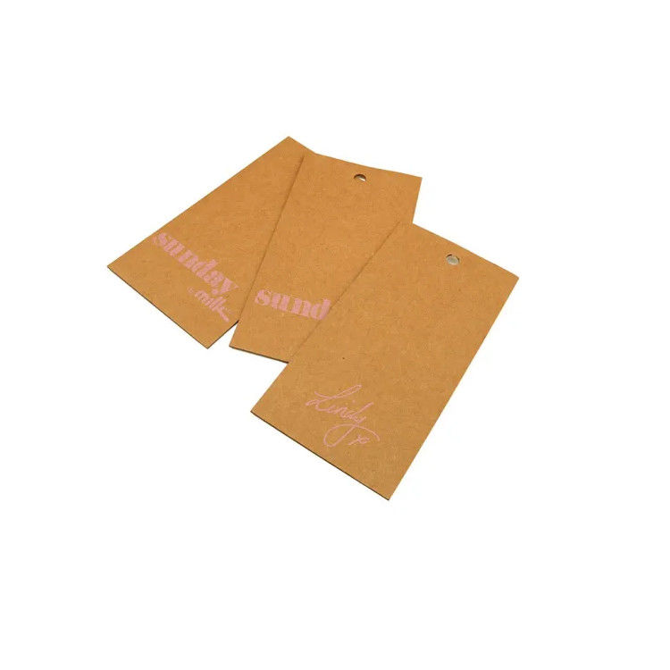 Silk Screen Kraft Paper Printed Swing Tags With String Safety Pin