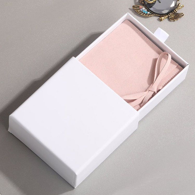 Jewelry Box Design Packaging Jewelry Gift Box With Ring Paper Box Luxury Microfiber Jewelry Packaging Pouch