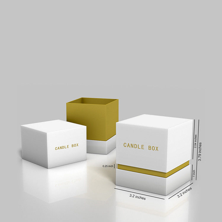 Printed Candle Packaging Cardboard Candle Gift Box With Texture Paper