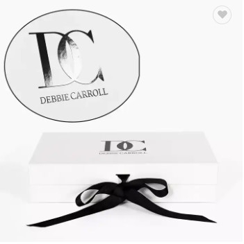 Custom Logo Recycle White Box Cardboard Folding Packaging Boxes With Ribbon