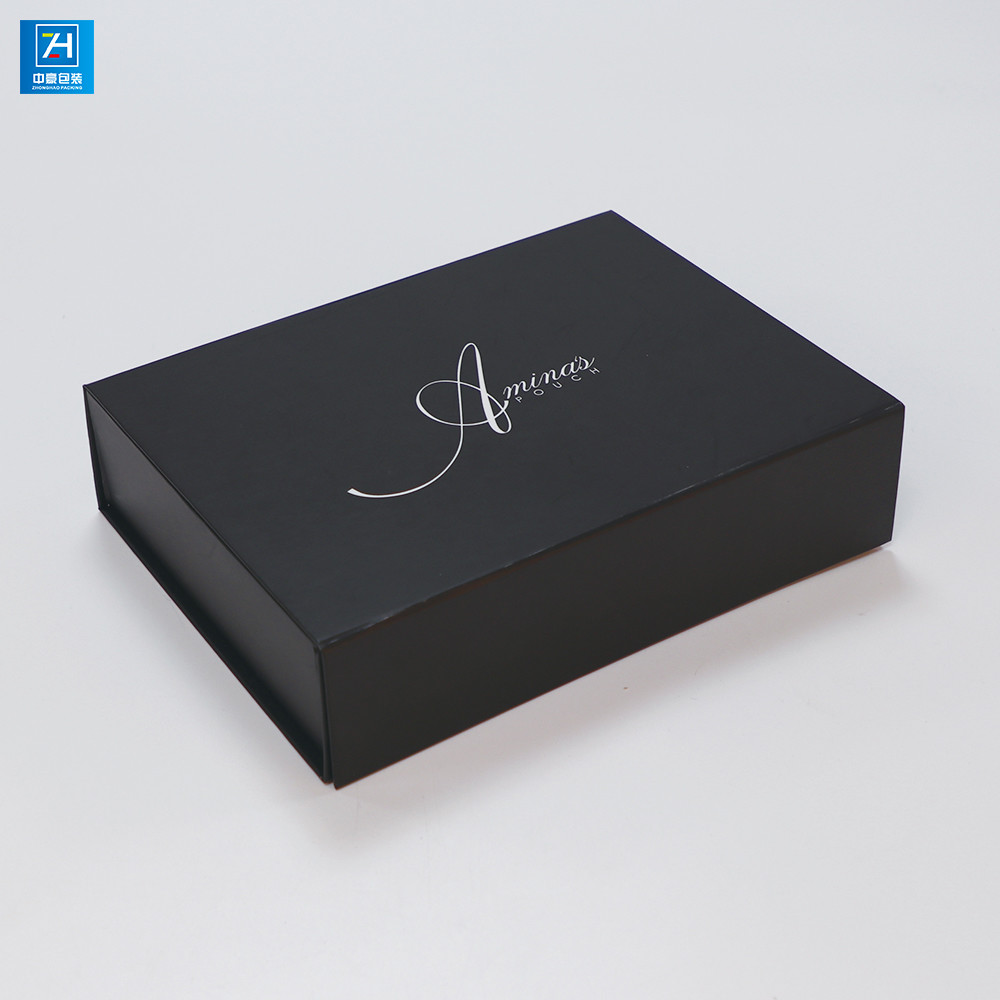 Matt Lamination 2000g Black Paperboard Foldable Gift Boxes