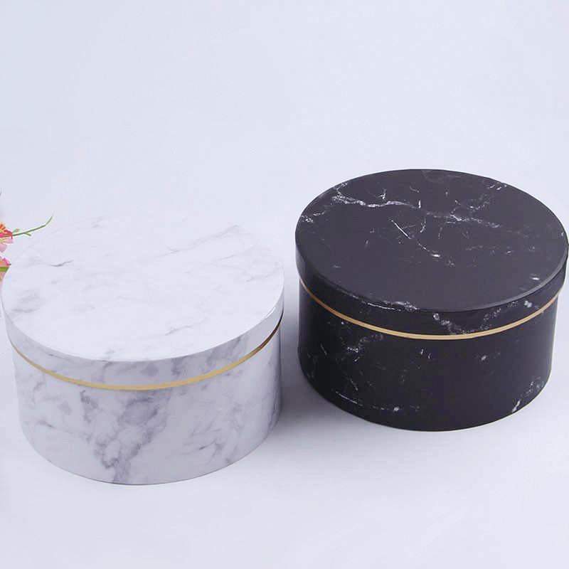 Marble Florist Bouquet 1200g Cardboard Cylinder Paper Boxes
