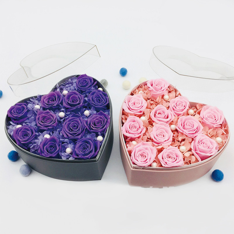 Heart Shaped Rose Chocolate Foil Stamping 0.3mm PVC Packaging Box