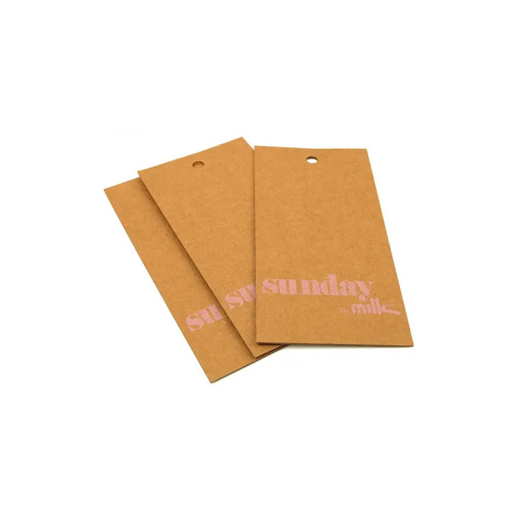 Silk Screen Kraft Paper Printed Swing Tags With String Safety Pin