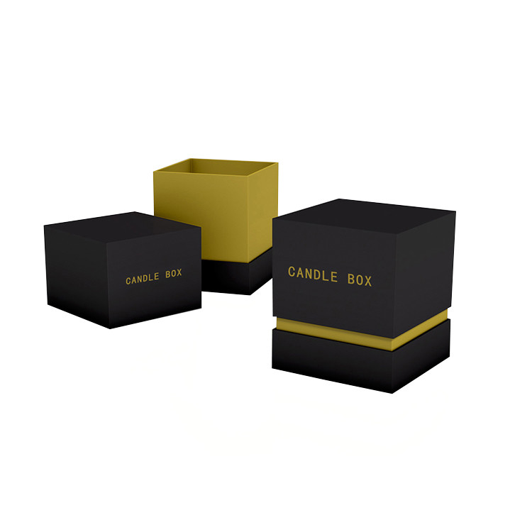 Printed Candle Packaging Cardboard Candle Gift Box With Texture Paper