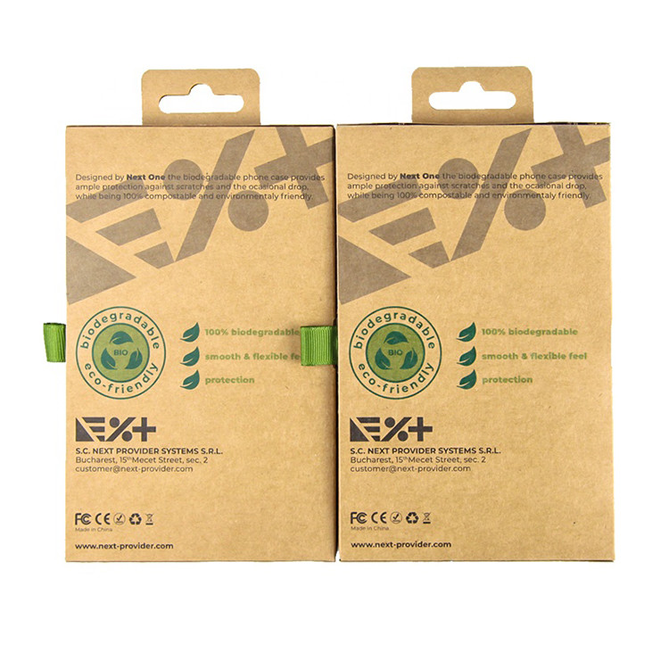 Customized Recyclable Environmentally Friendly Kraft Paper Cell Phone Consumer Electronics Cell Phone Box Pack