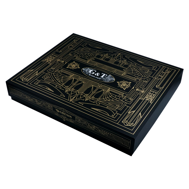 Hot Sale Quality Custom Lid And Base Black Gift Packaging Box With Logo