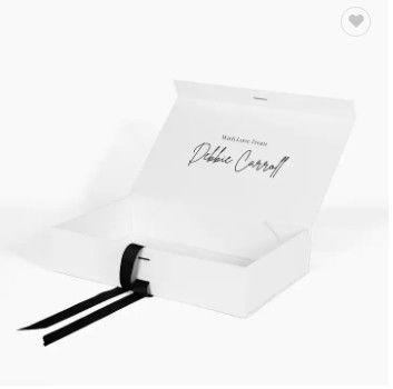 Custom Logo Recycle White Box Cardboard Folding Packaging Boxes With Ribbon
