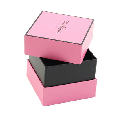Wholesale Pink Rigid Cardboard Candle Gift Box Magnet / Button / Tie Closure