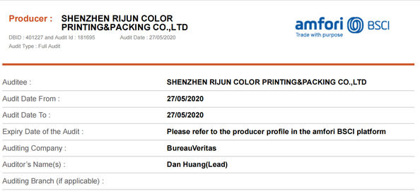 China Shenzhen MingLi Cai (ZJH) Packaging Co., Ltd Certification
